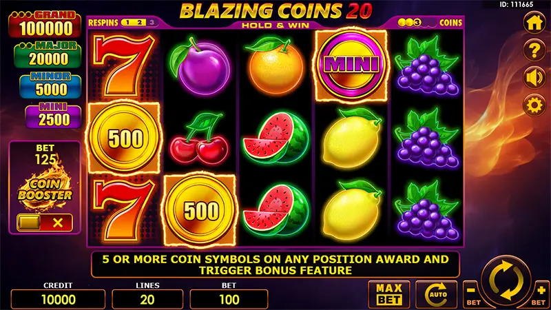 Blazing Coins 20 Hold and Win