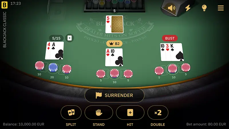 Surrender Multihand Blackjack