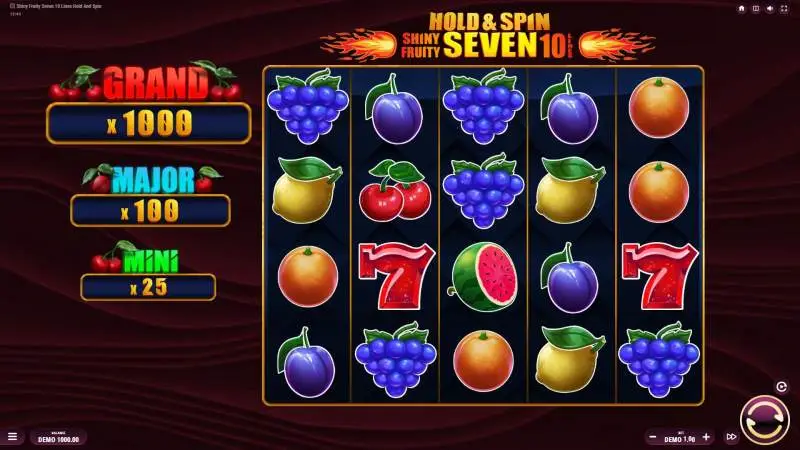 Shiny Fruity Seven 10 Lines Hold And Spin