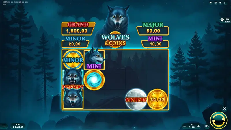 Wolves and Coins Hold and Spin