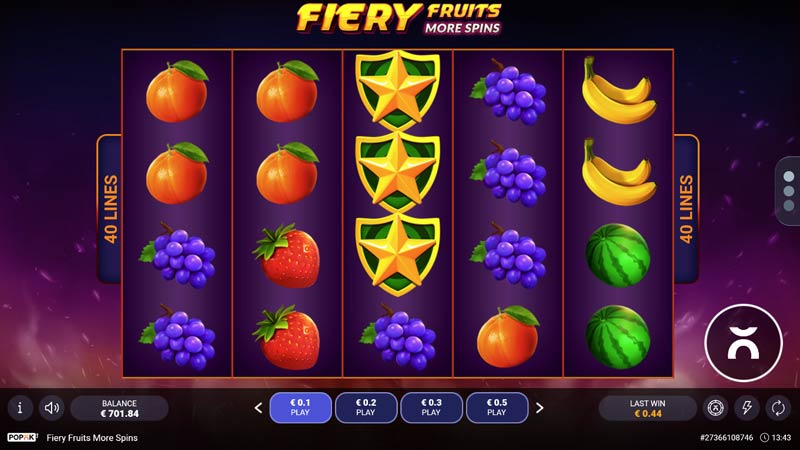 Fiery Fruits More Spins