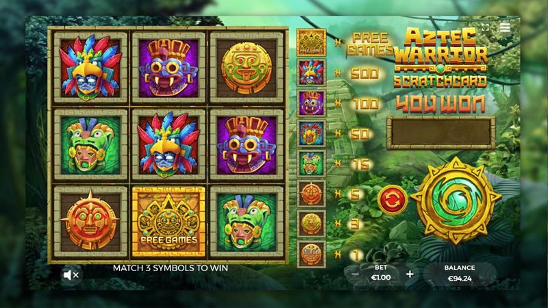 Aztec Warrior Scratch Card