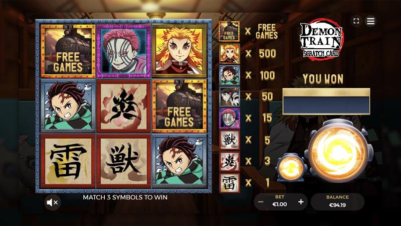 Demon Train Scratch Card