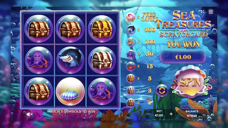 Sea Treasures Scratch Card