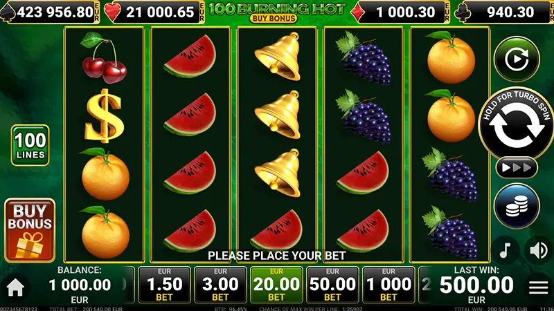 100 Burning Hot Buy Bonus