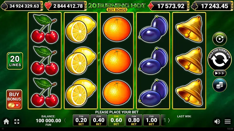 20 Burning Hot Buy Bonus