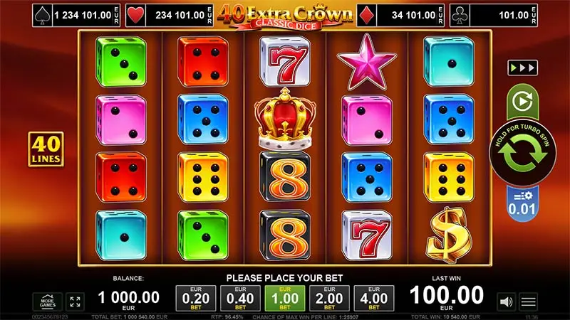 40 Extra Crown Classic Dice