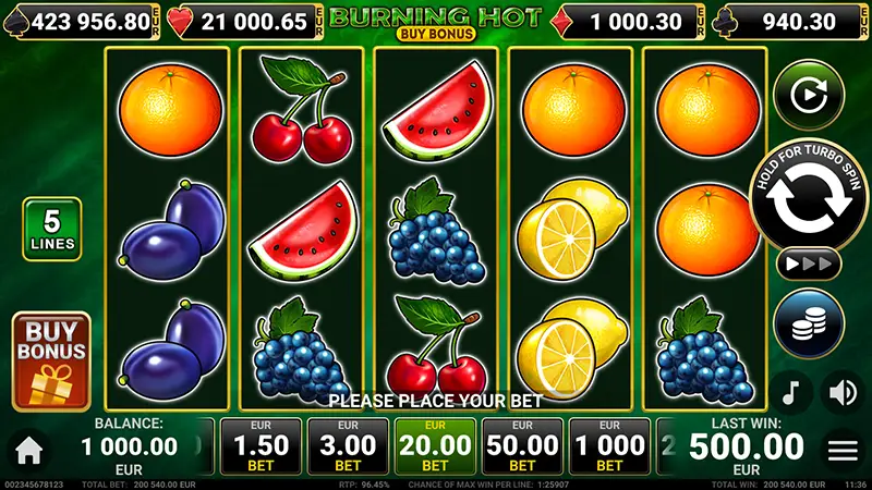 Burning Hot Buy Bonus