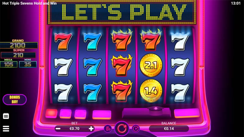 Hot Triple Sevens Hold and Win