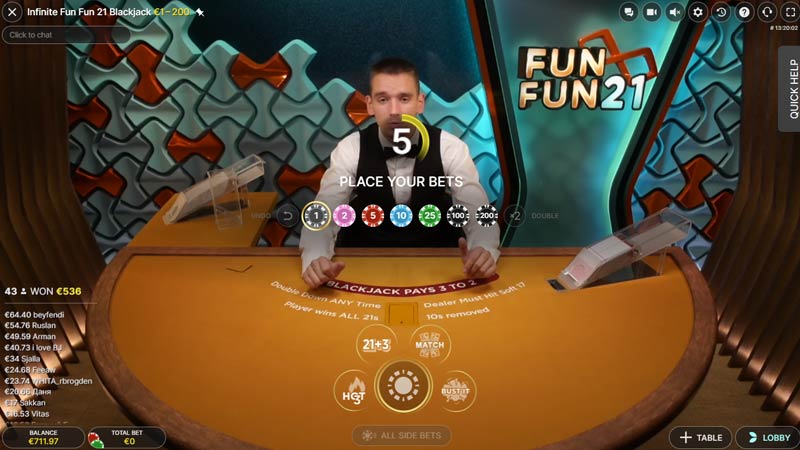 Infinite Fun Fun 21 Blackjack