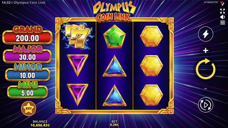 OLYMPUS COIN LINK RUNNING WINS 3X3
