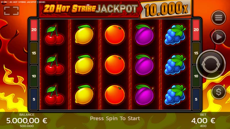 20 Hot Strike Jackpot