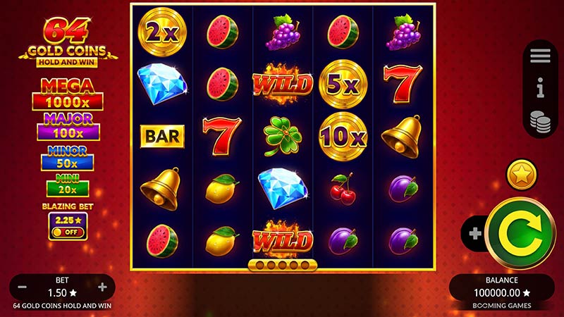 64 Gold Coins Hold and Win