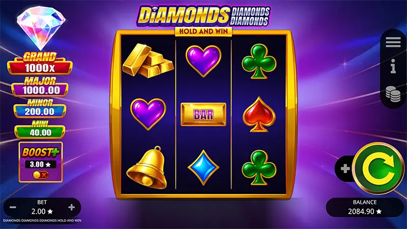 Diamonds Diamonds Diamonds Hold and Win