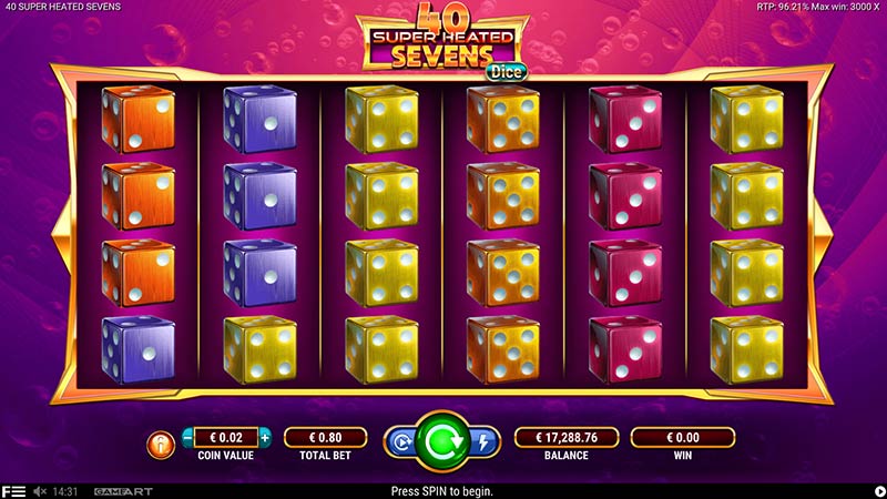 40 Super Heated Sevens Dice