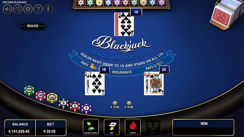 One Hand Blackjack