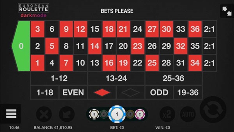 European Roulette Dark Mode