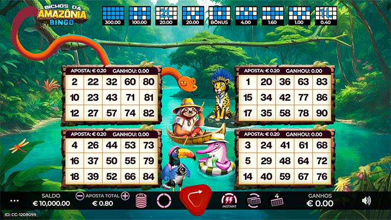 Bichos da Amazonia Bingo