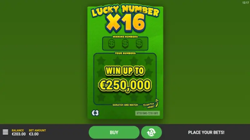 Lucky Numbers x16