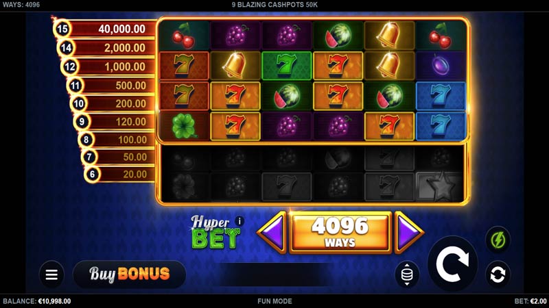 9 Blazing Cashpots 50K