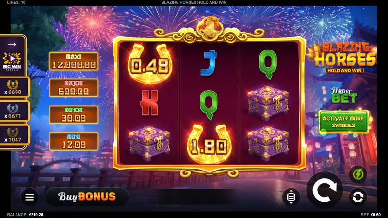 Blazing Horses Hold and Win