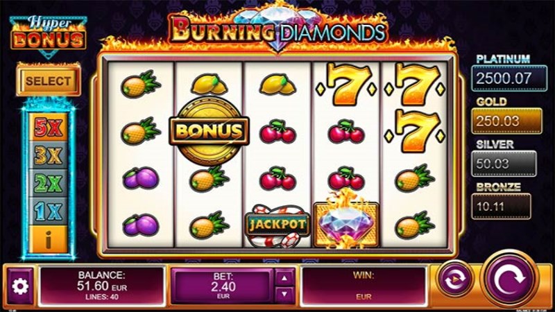Burning Diamonds Gamble Feature
