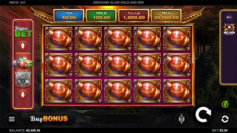 Dragons Glow Hold and Win