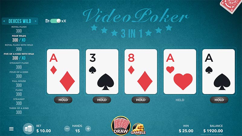 Videopoker 3 in 1