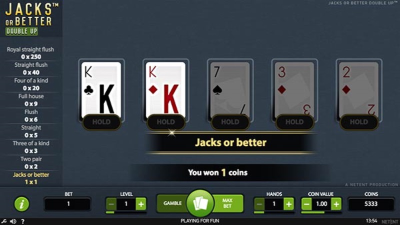 Jacks or Better Double Up