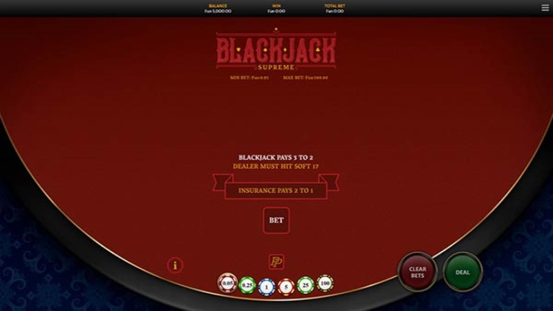 Blackjack supreme single hand