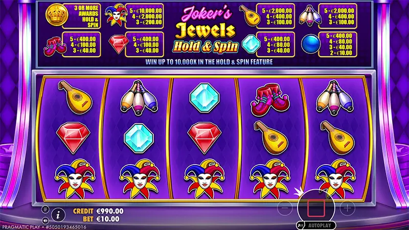 Jokers Jewels Hold and Spin