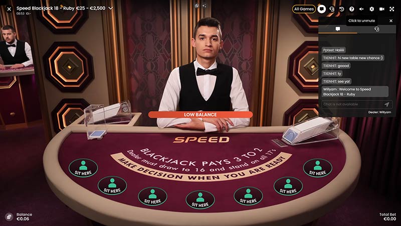 Speed Blackjack 18 Ruby