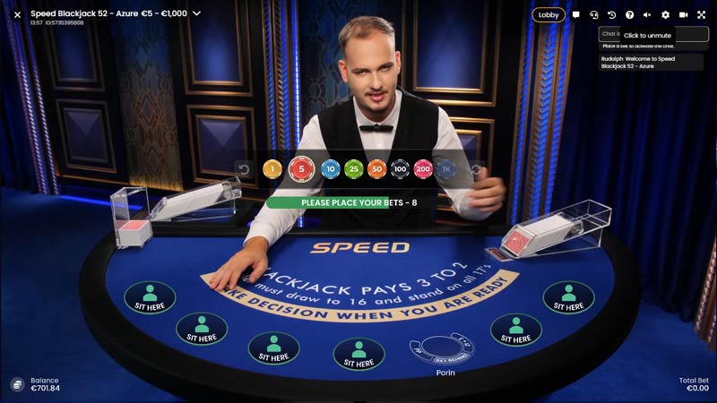 Speed Blackjack 52 Azure