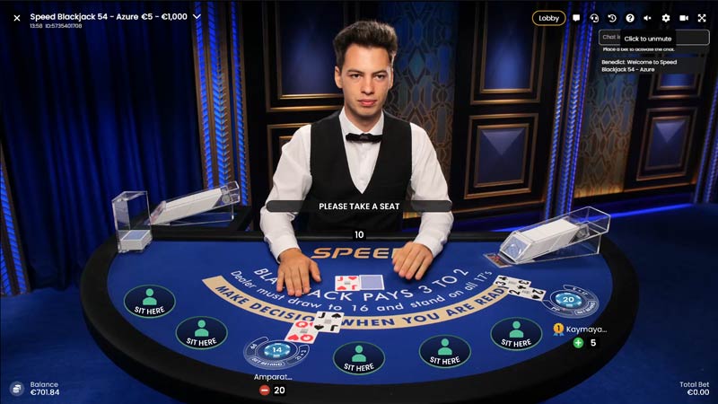 Speed Blackjack 54 Azure
