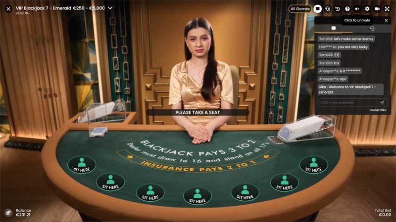 VIP Blackjack 7 Emerald