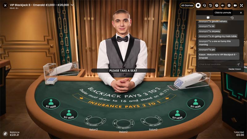 VIP Blackjack 8 Emerald