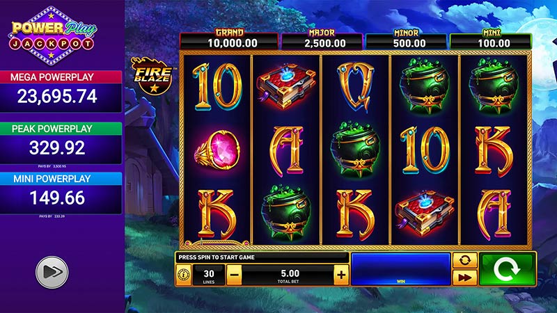Fire Blaze Blue Wizard PowerPlay Jackpot