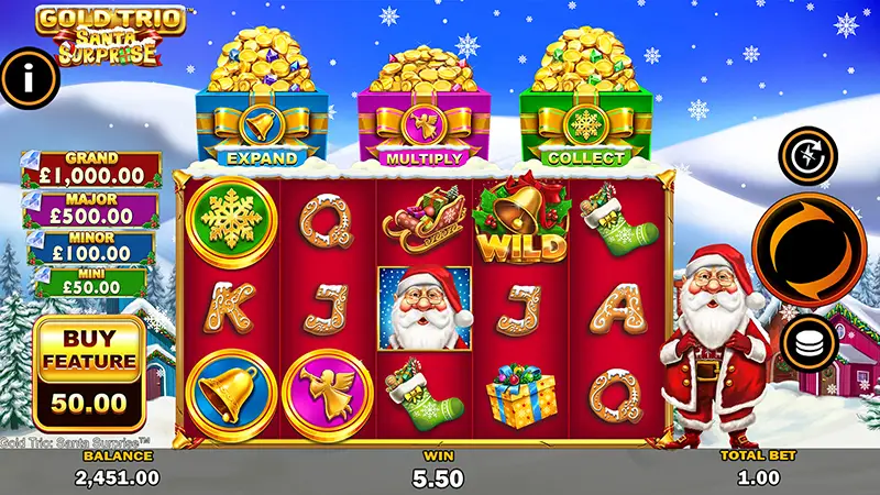 Gold Trio Santa Surprise