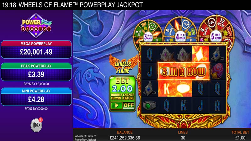Wheels of Flame PowerPlay Jackpot