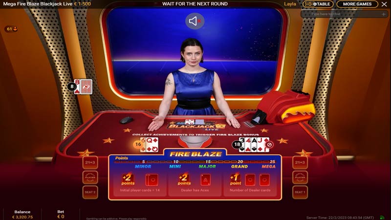 Mega Fire Blaze Blackjack Live