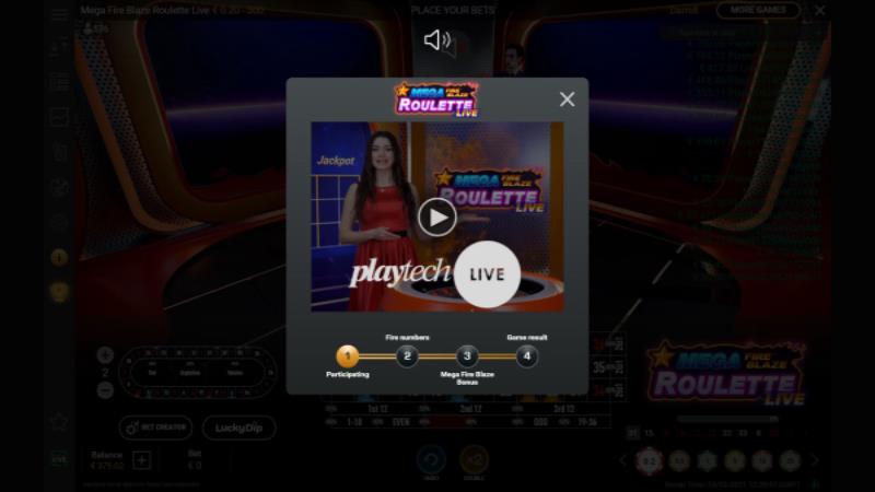 Mega Fire Blaze Roulette Live