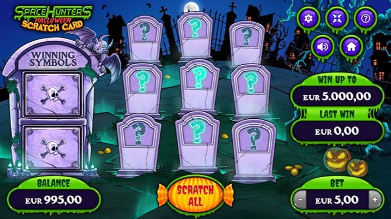 Space Hunters Halloween Scratch Card