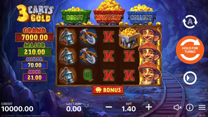 3 Carts of Gold Hold and Win