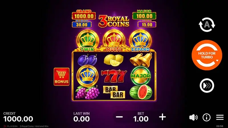 3 Royal Coins Hold and WIn