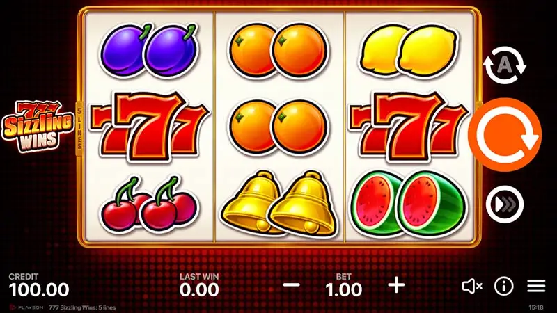 777 Sizzling Wins 5 lines
