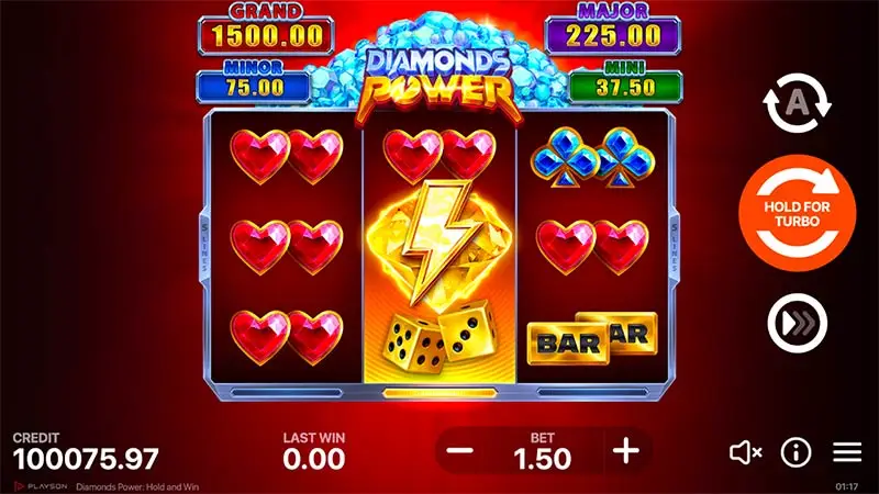 Diamonds Power Hold and Win