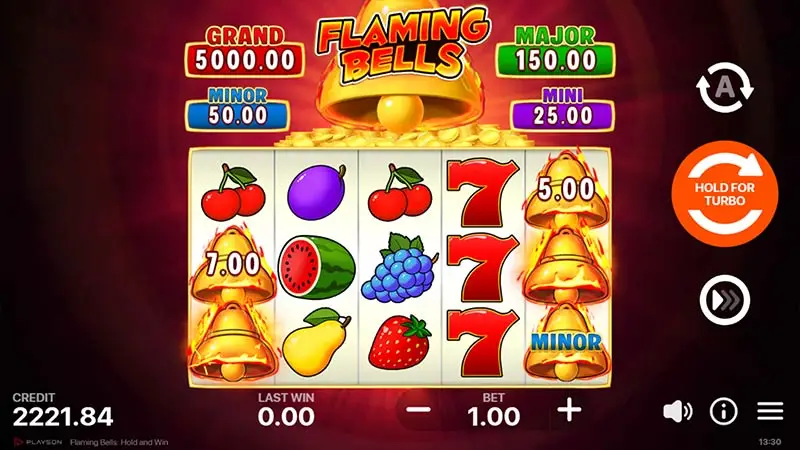 Flaming Bells Hold and Win