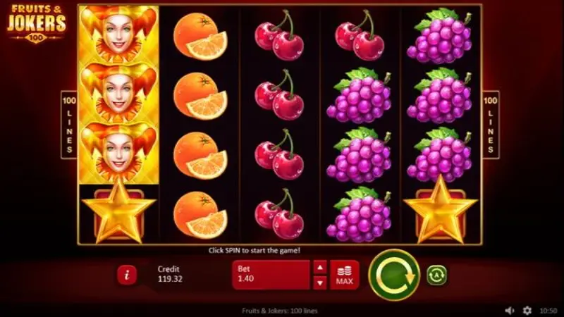 Fruits n Jokers 100 lines