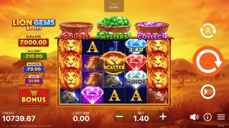 Lion Gems 3 Pots