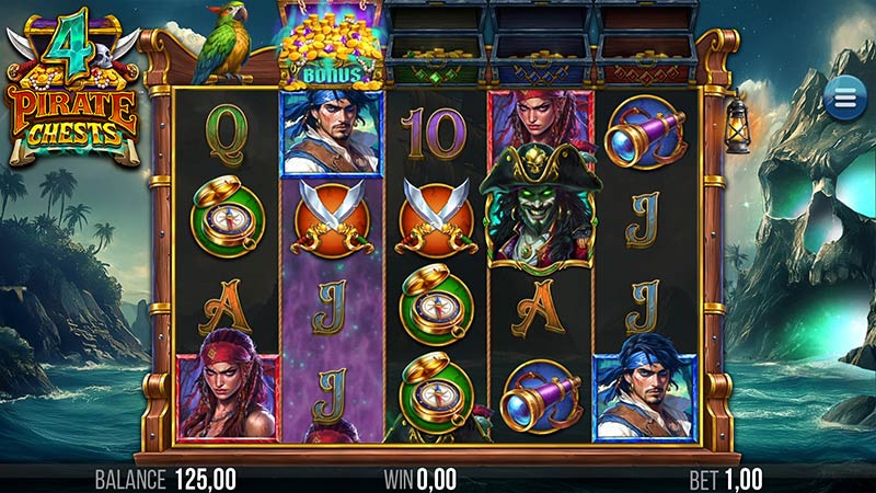 4 PIRATE CHESTS